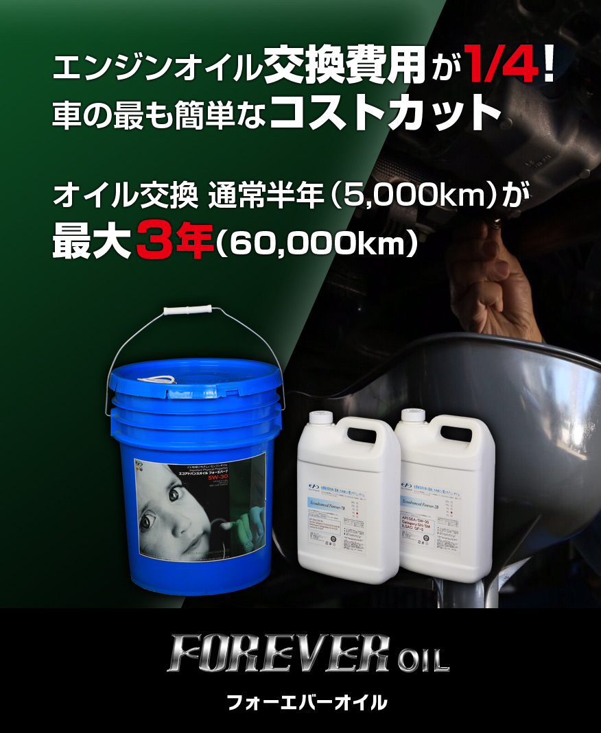 6万キロ無交換 長寿命エンジンオイル フォーエバー 株式会社ワークエンス